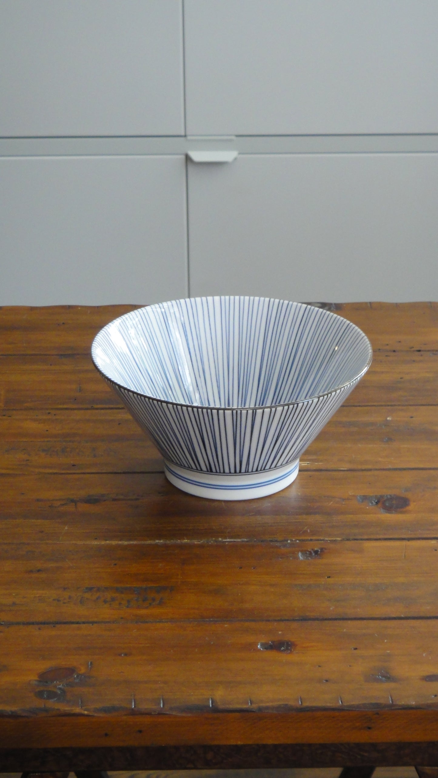 Indigo Strip Large Ramen Bowl