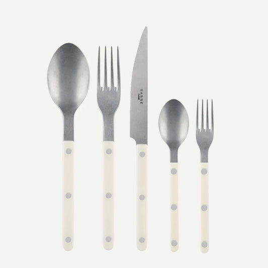 Sabre Paris Bistro Vintage Solid Matte Finish, Ivory 5 pieces set