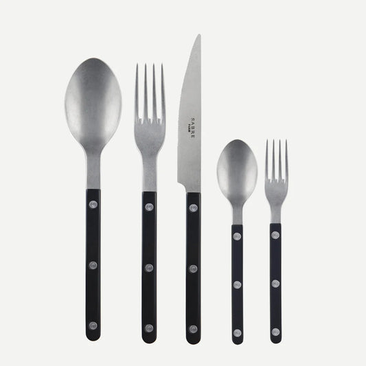 Sabre Paris Bistro Vintage Solid Matte Finish, Black 5 pieces set