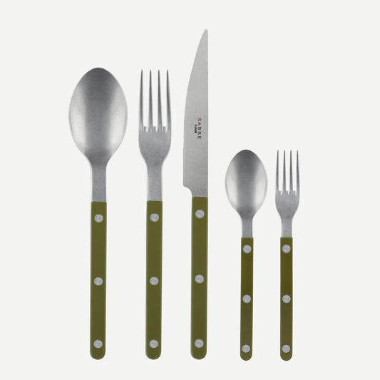 Sabre Paris Bistro Vintage Solid Matte Finish, Green Fern 5 pieces set