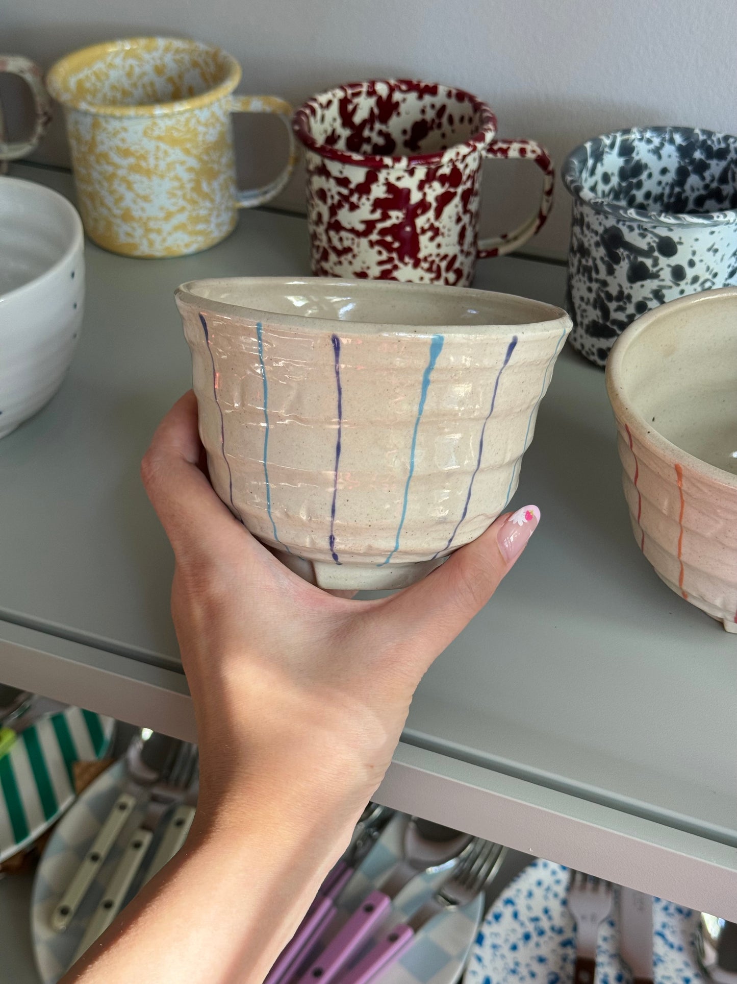 Small Donburi Bowl with lines