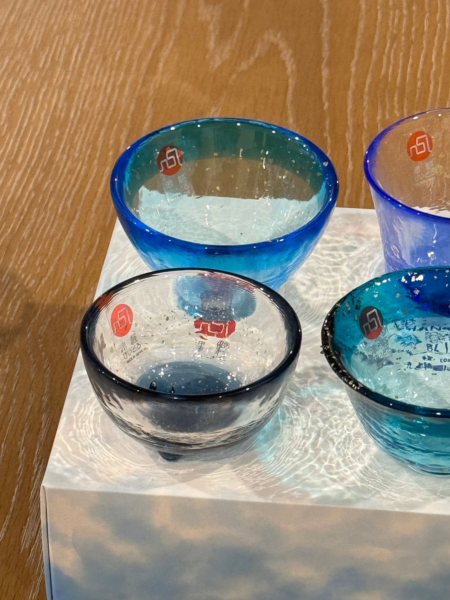 ISHIZUKA Glass Tsugaru Vidro Sea of AOMORI Sake Glass Set of 4