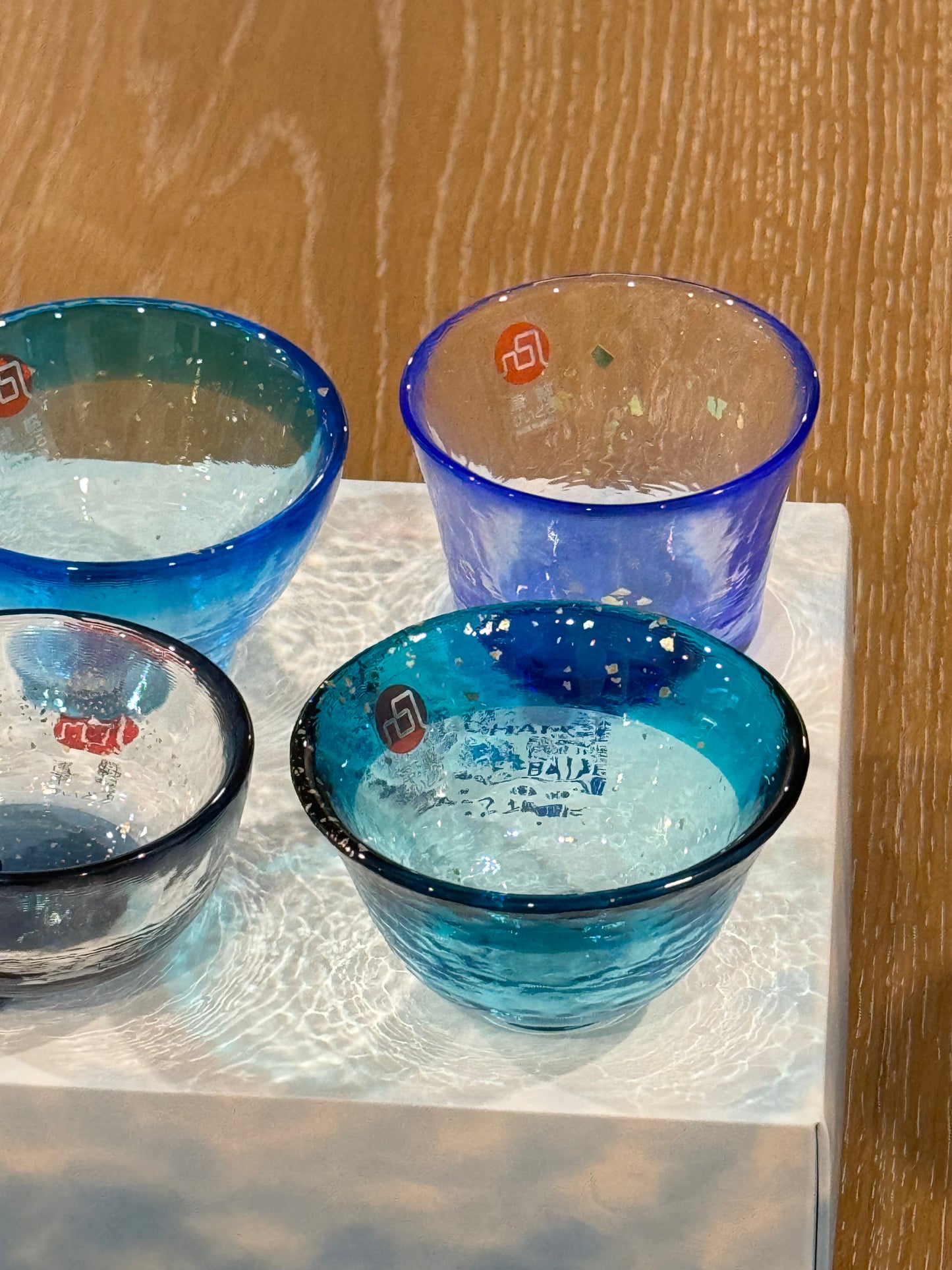 ISHIZUKA Glass Tsugaru Vidro Sea of AOMORI Sake Glass Set of 4