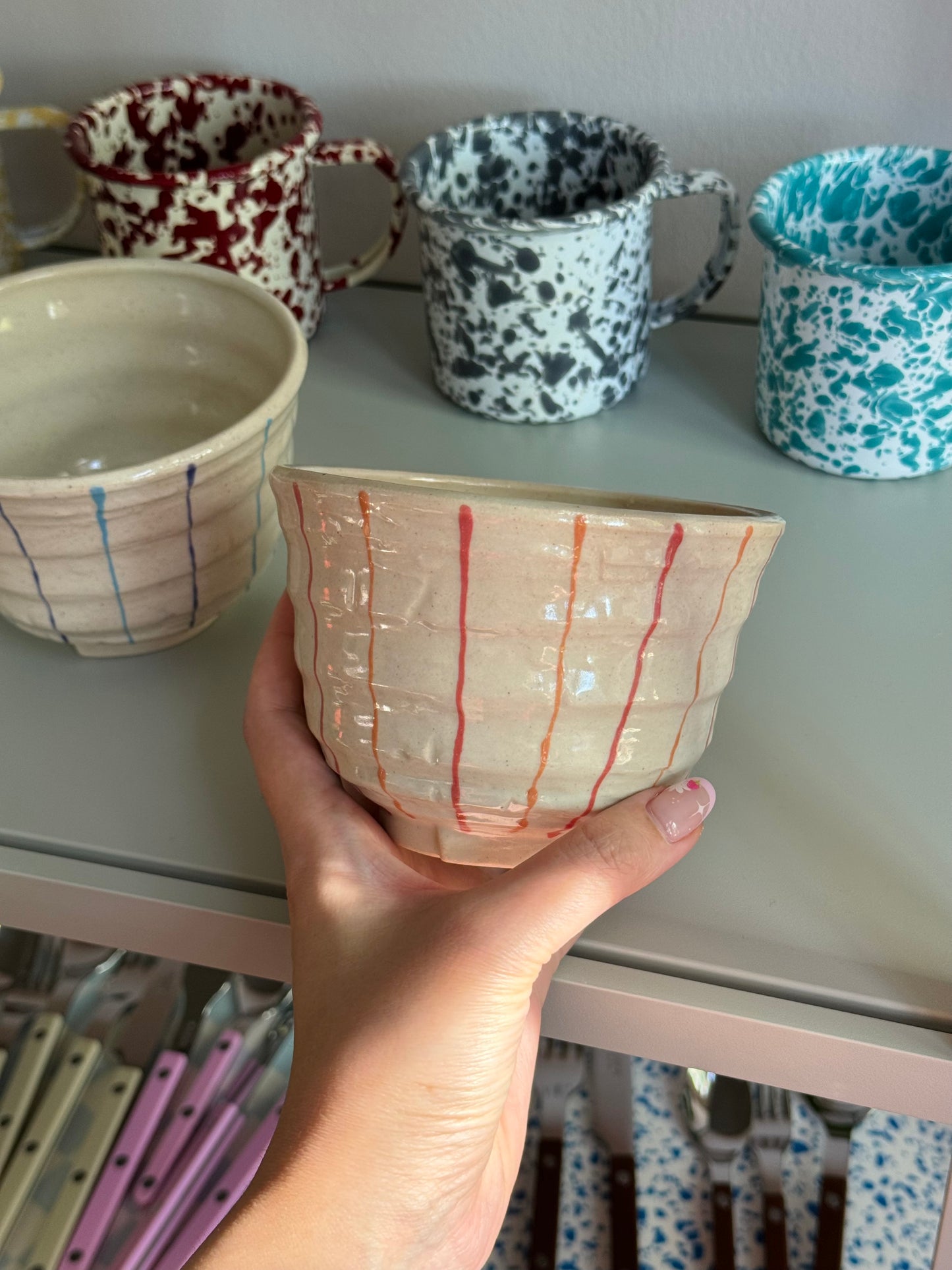 Small Donburi Bowl with lines