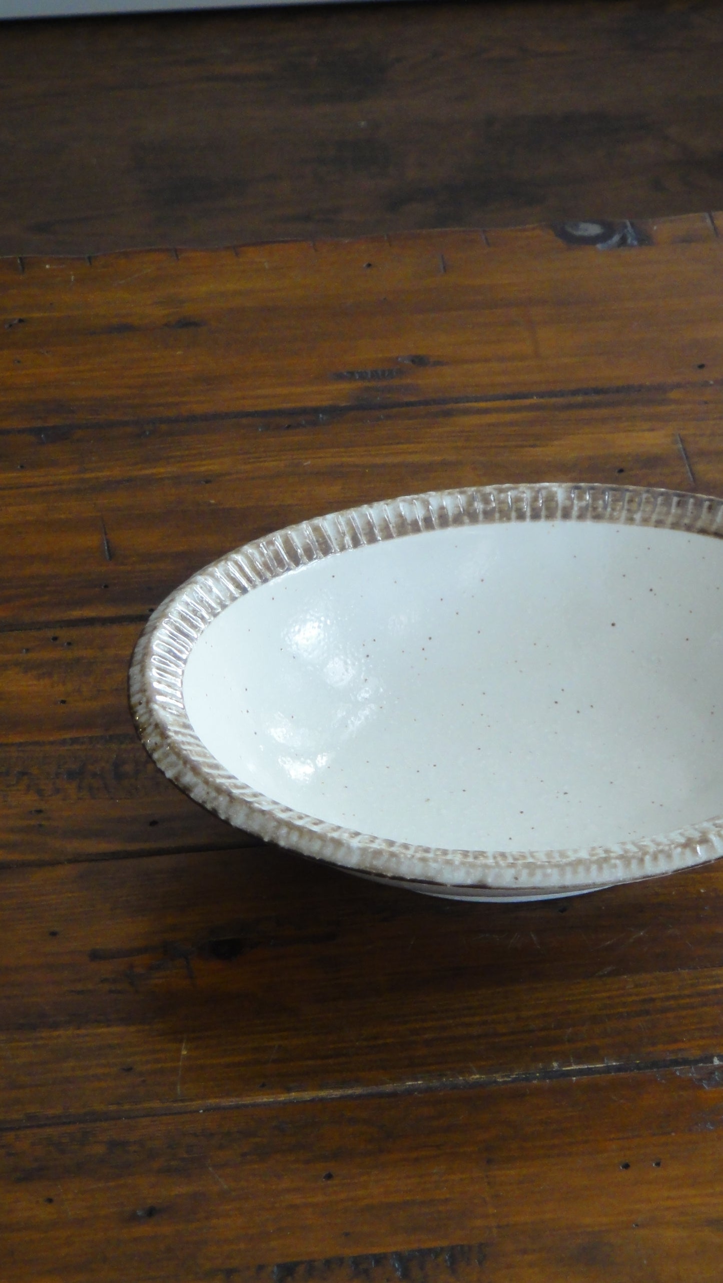 Rusty Brown Oval Deep Bowl