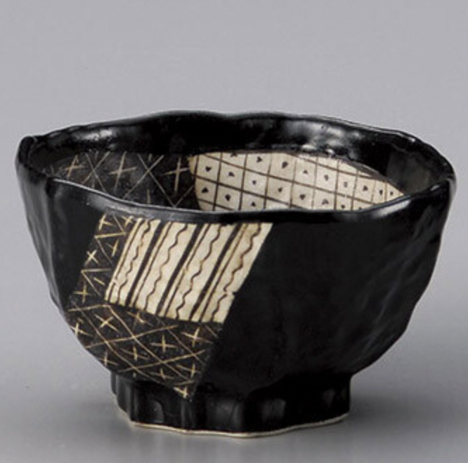 Black Orbit Hexagonal Donburi Bowl