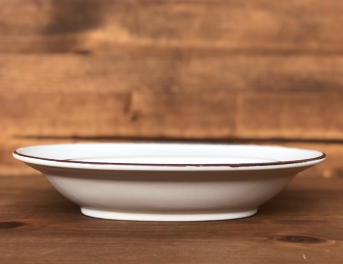 Brown Edged Oval Bowl