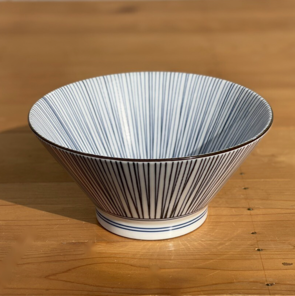 Indigo Strip Large Ramen Bowl