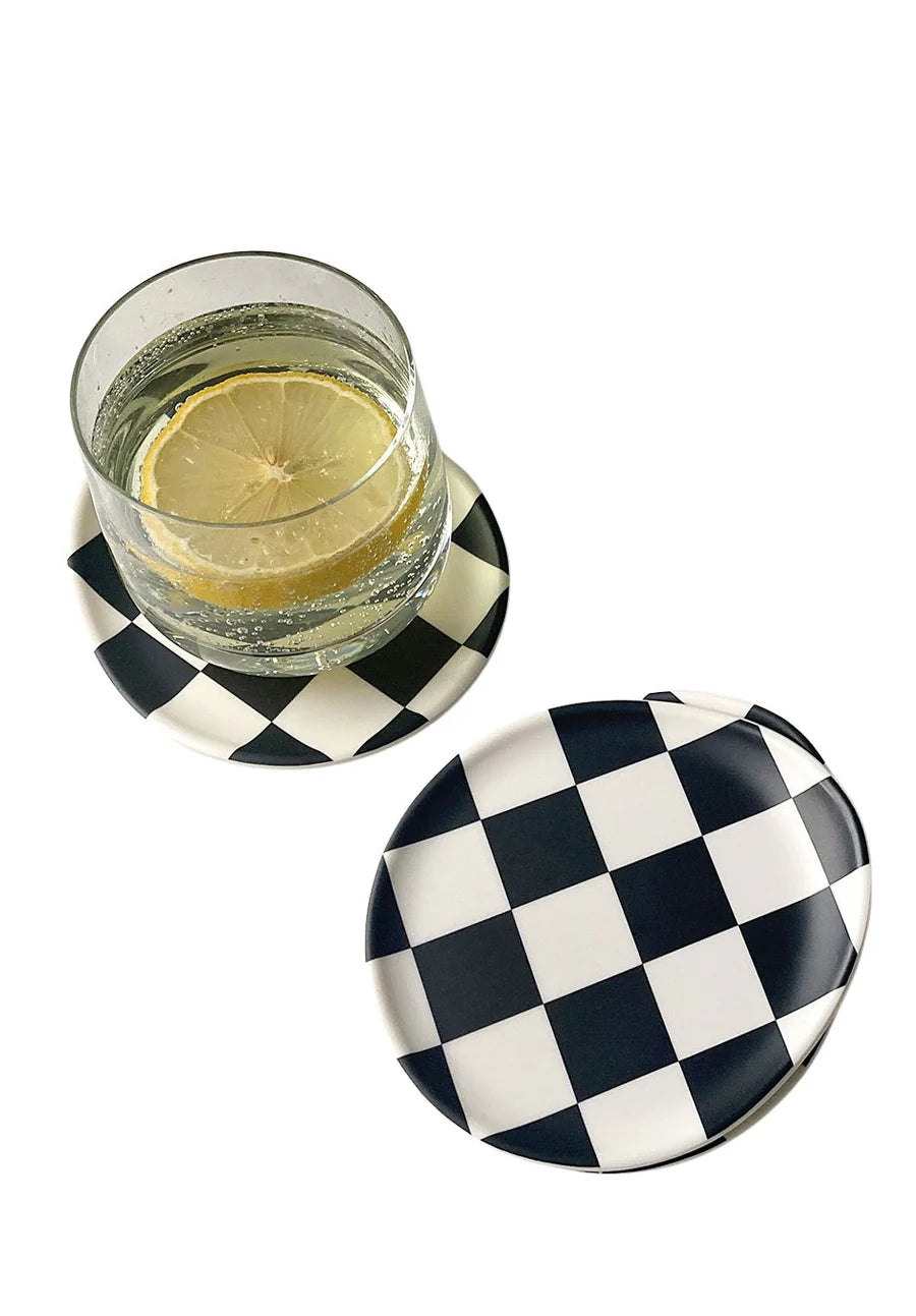 Xenia Taler Black Check Coaster