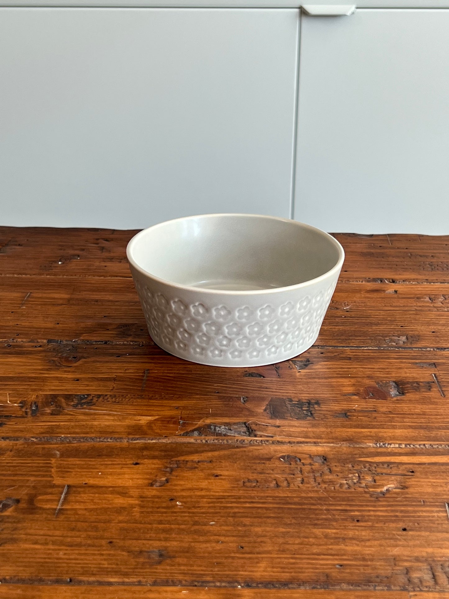 Matte Gray Daisy Stamped Bowl