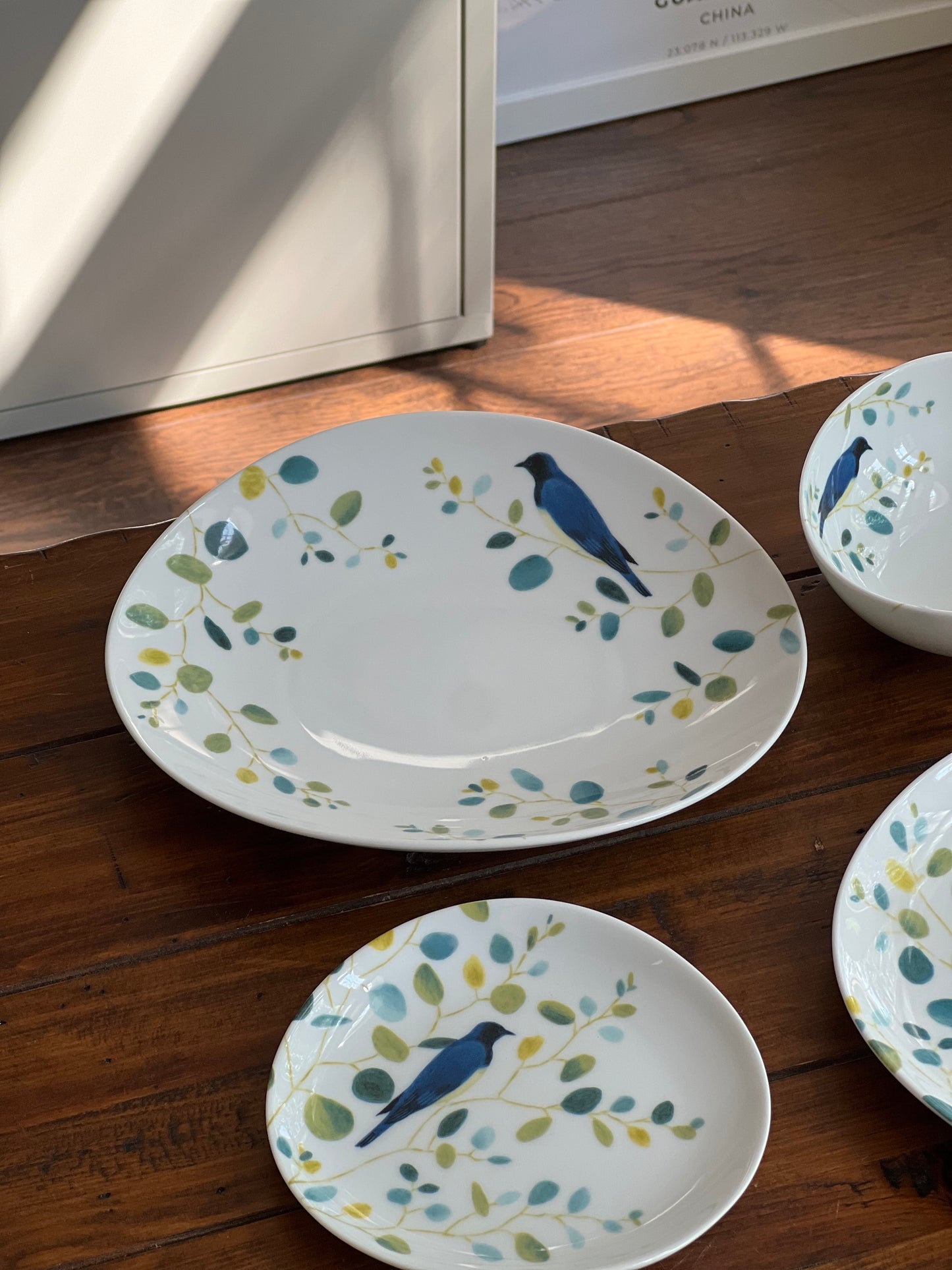 Birds and Branches Porcelain Bowls and Plates