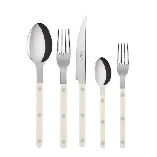 Sabre French Bistrot shiny solid, Ivory 5 pieces set