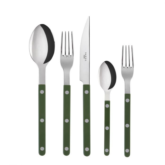 Sabre French Bistrot shiny solid, Green 5 pieces set