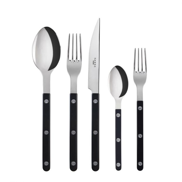 Sabre French Bistrot shiny solid, Black 5 pieces set