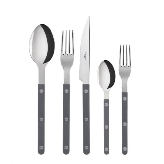 Sabre French Bistro shiny solid, Dark grey 5 pieces set