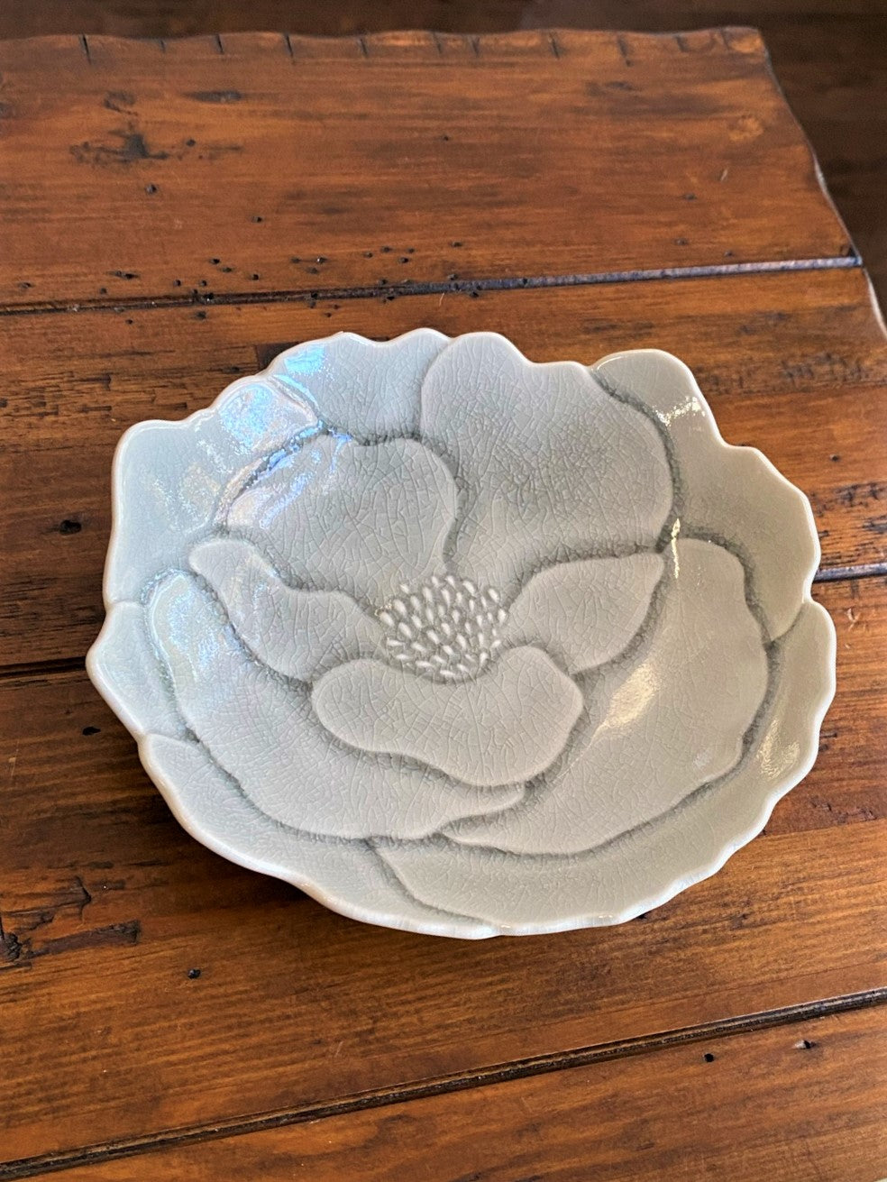 Handcrafted Peony Flower Pottery Plate SETO WARE