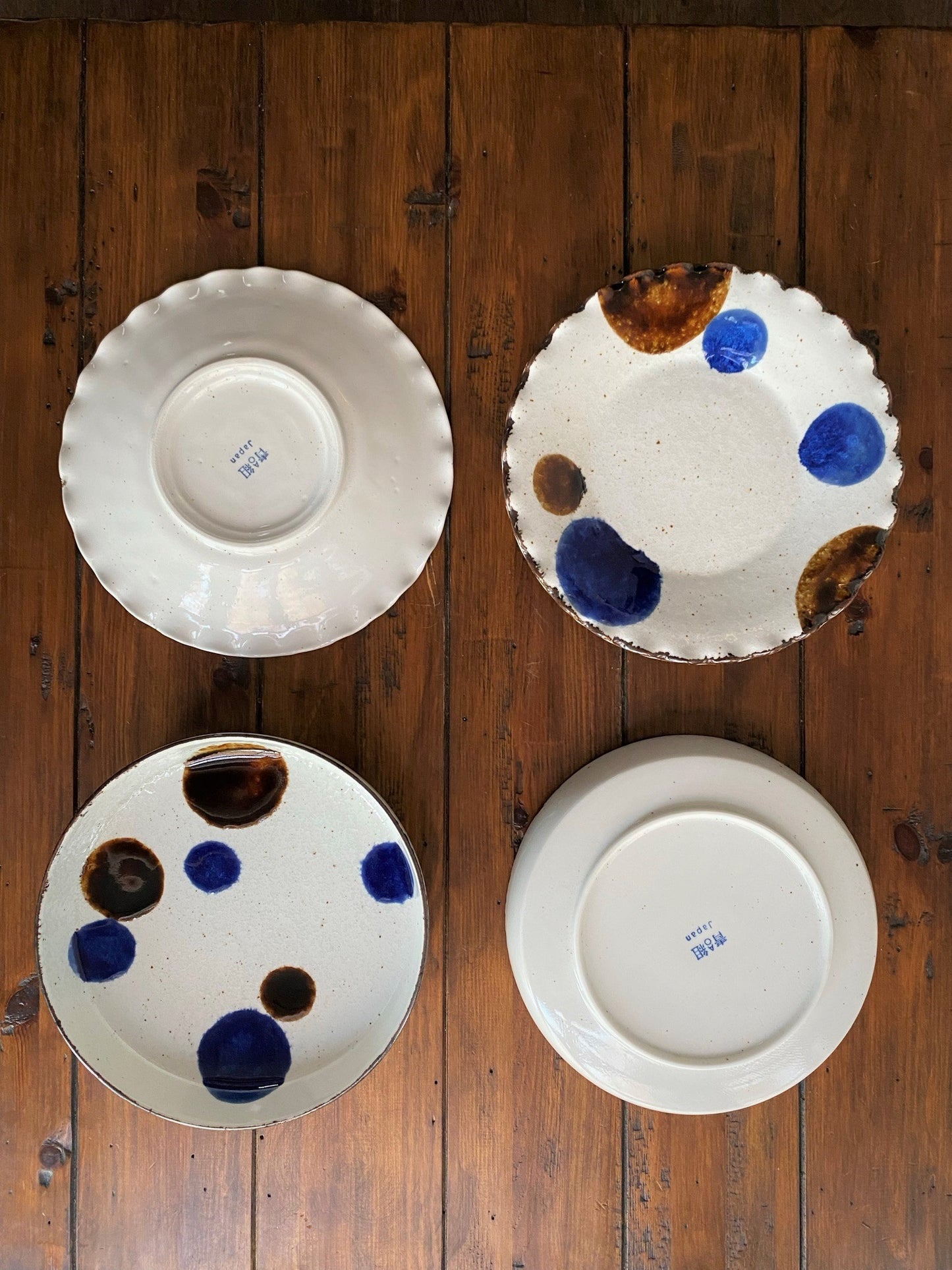 Handcrafted Polka Dot Plate MINO WARE