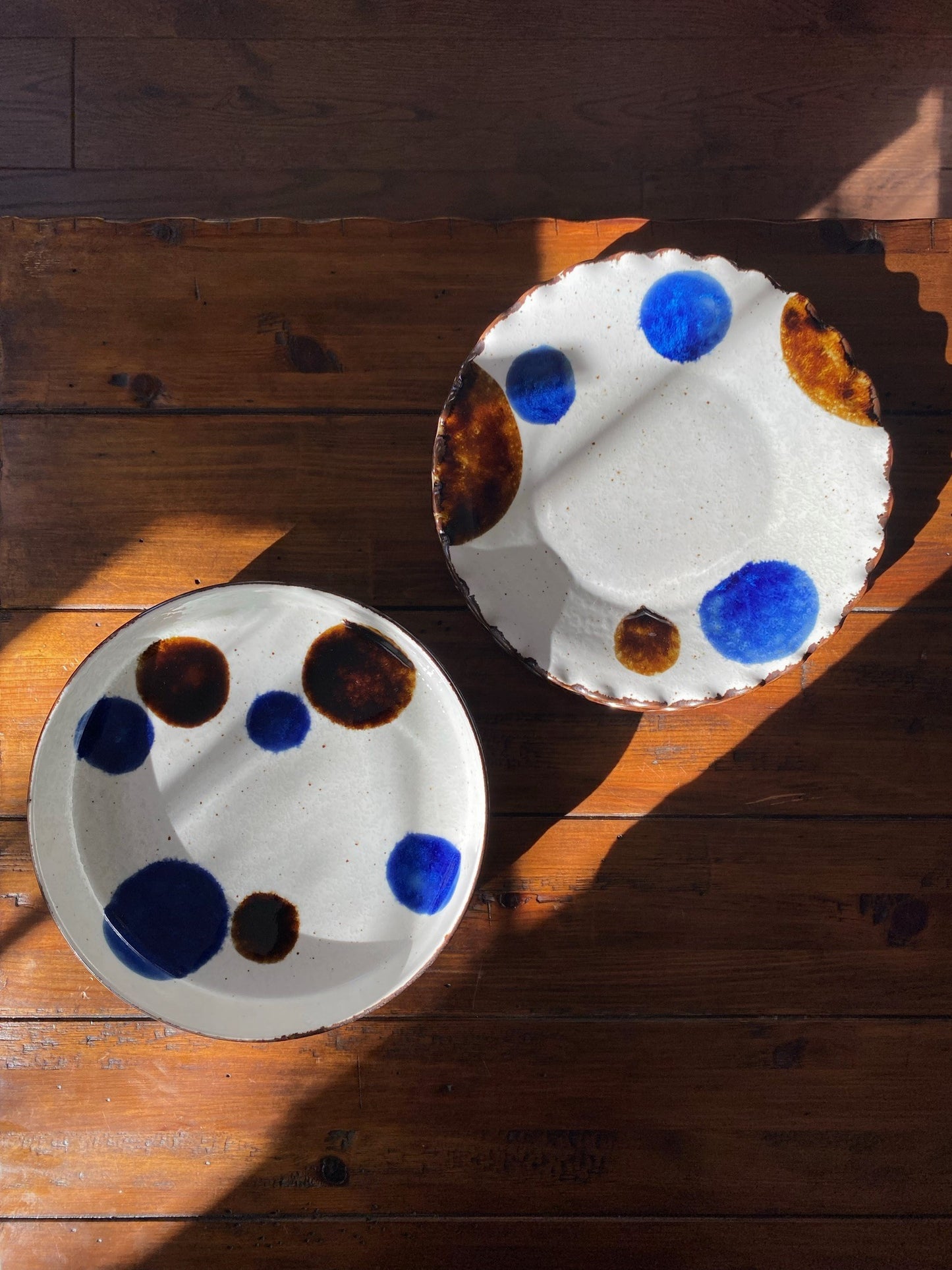 Handcrafted Polka Dot Plate MINO WARE