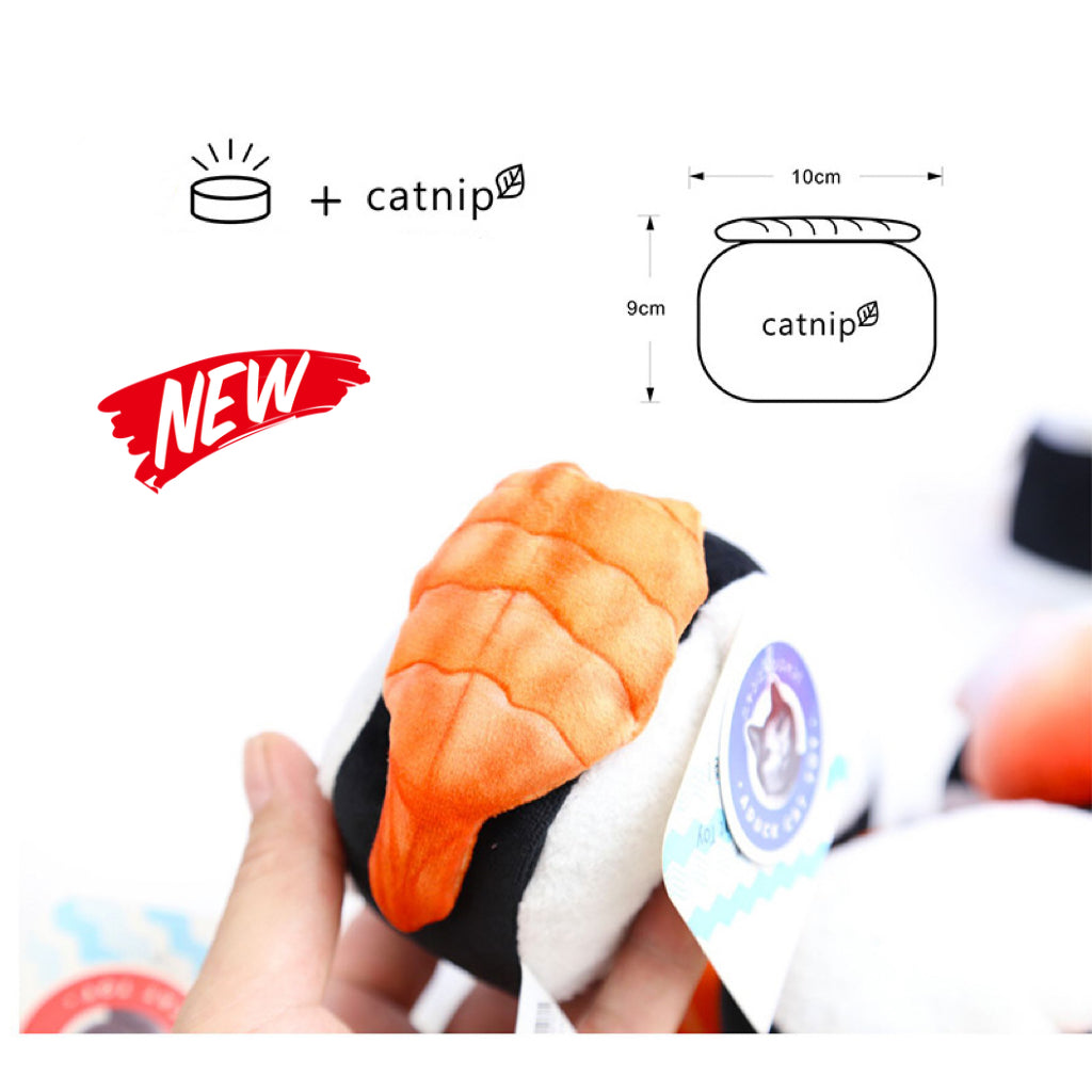 Nigiri Sushi Cat Toy Catnip Plush & Bell