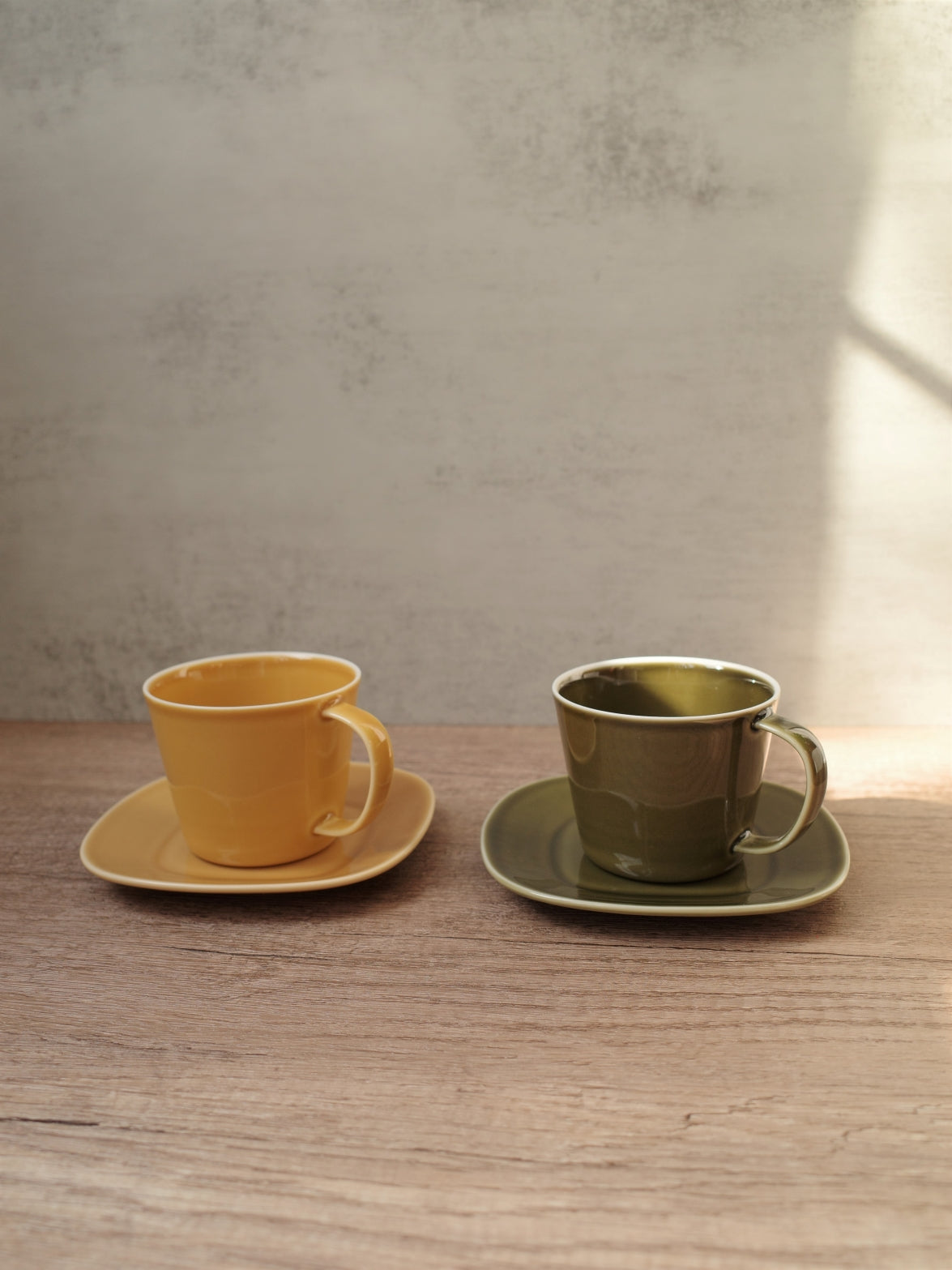 Oda Pottery Prairie Cup & Saucer (Olive Green)