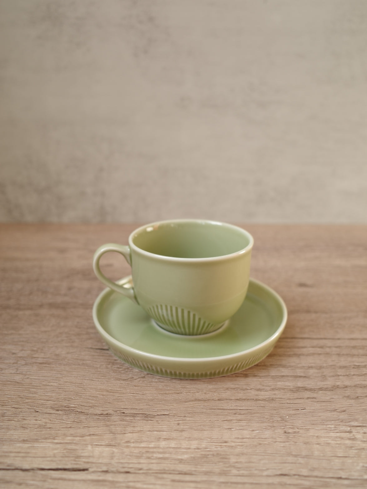 LATTE Cup & Saucer Matcha Green MINO Ware