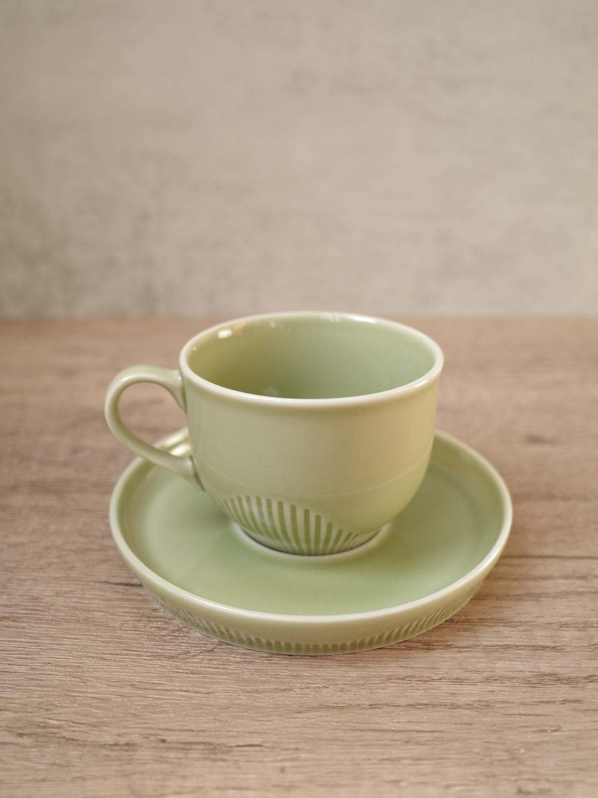 LATTE Cup & Saucer Matcha Green MINO Ware