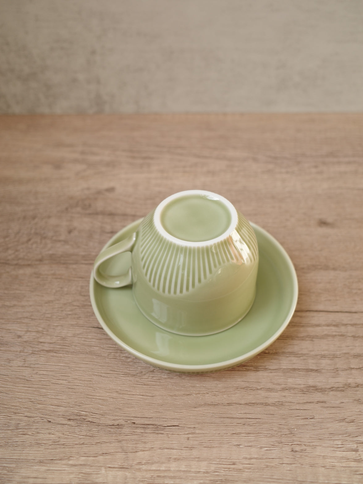 LATTE Cup & Saucer Matcha Green MINO Ware