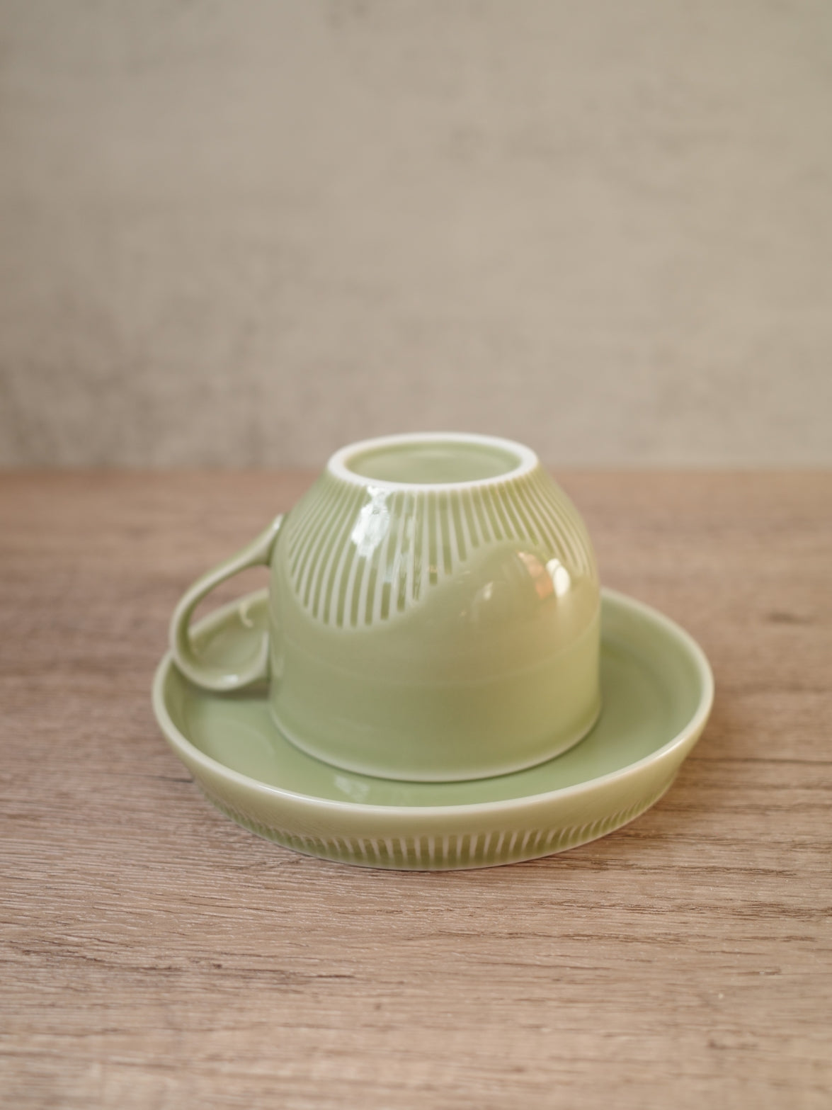 LATTE Cup & Saucer Matcha Green MINO Ware