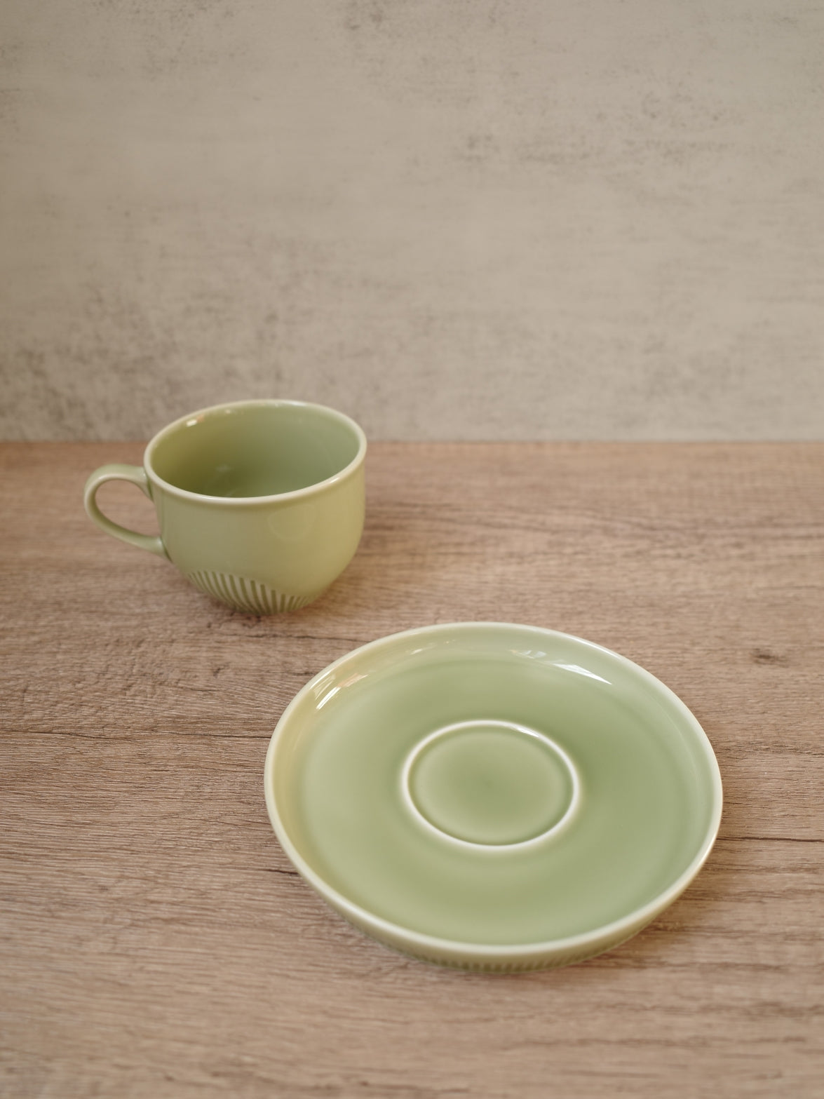 LATTE Cup & Saucer Matcha Green MINO Ware