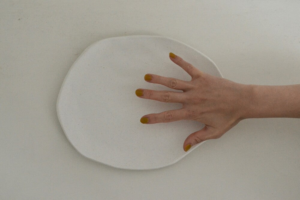 galette SET (plate + knife) _blue dot