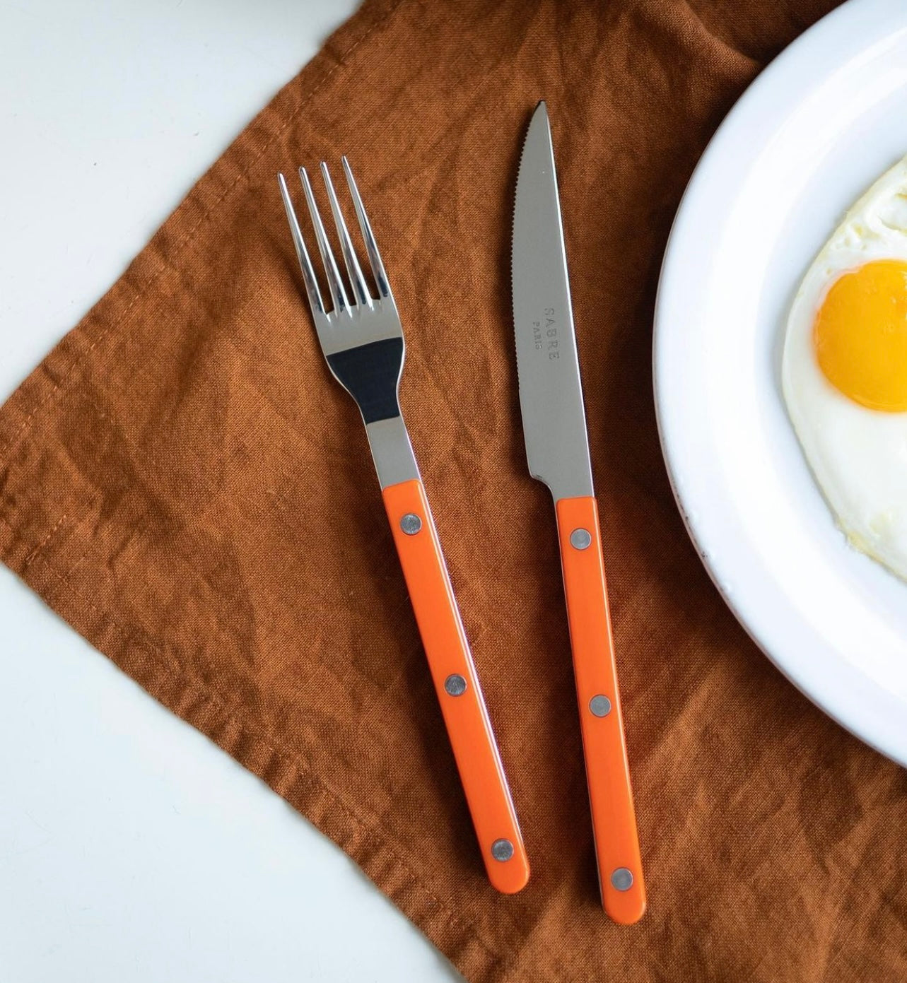 Sabre French Bistrot shiny solid, Orange 5 pieces set