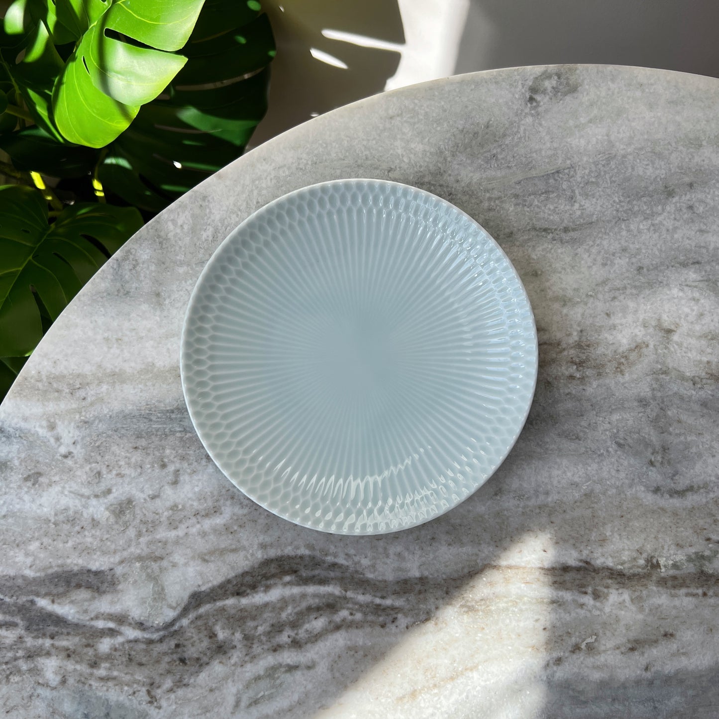 Oda Sazanami Ripples 20 Plate MINO WARE (Light Blue)