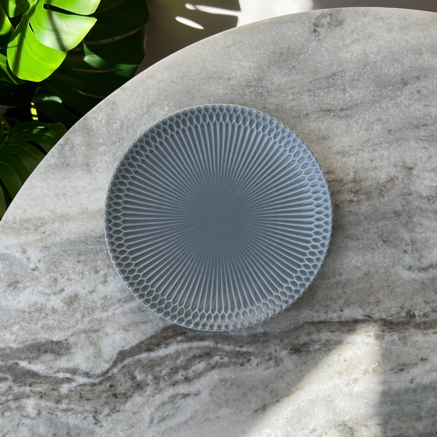 Oda Sazanami Ripples 20 Plate MINO WARE (Blue)